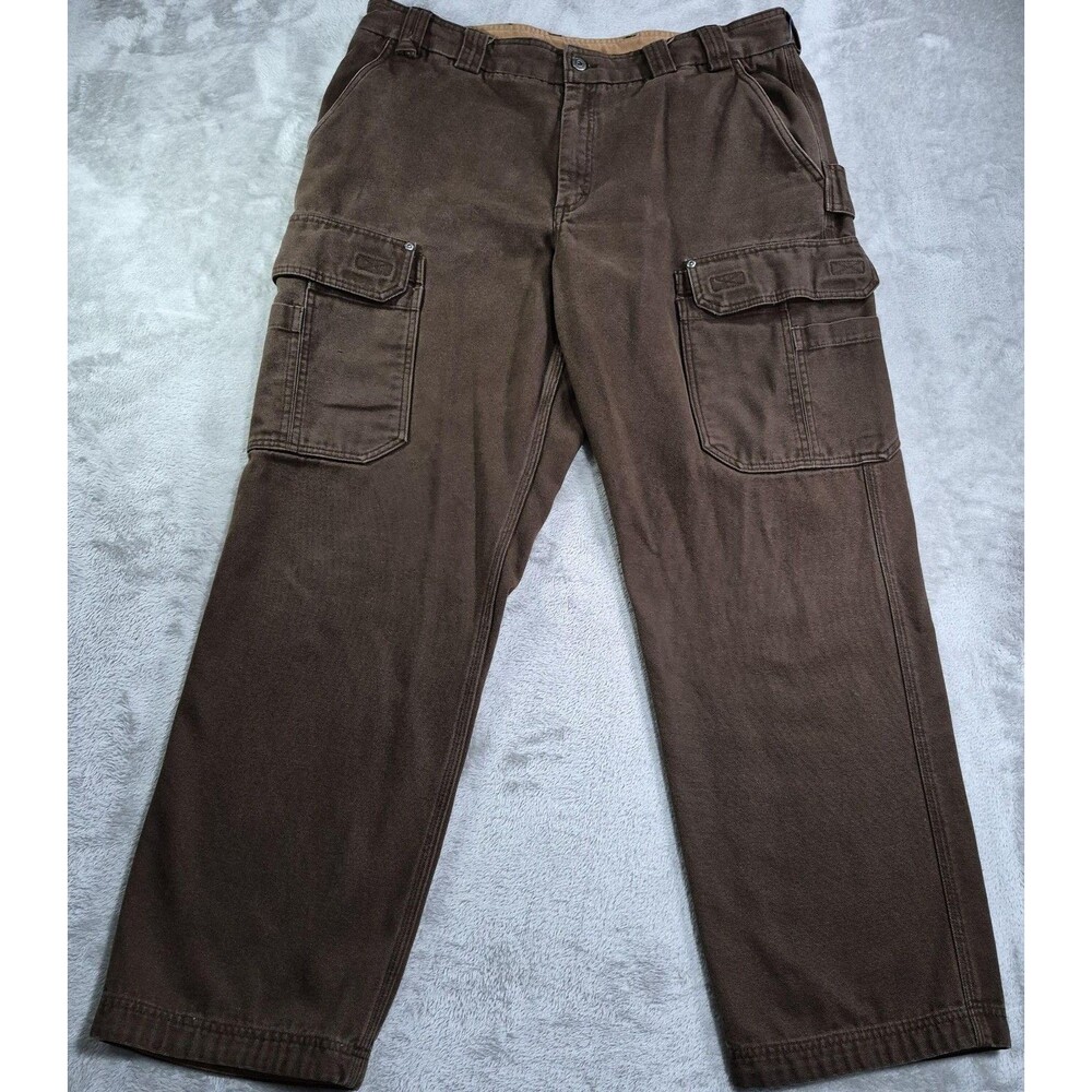 Duluth Trading Co. Cargo Pants Mens 42x34 Brown Canvas Relaxed Utility Workwear